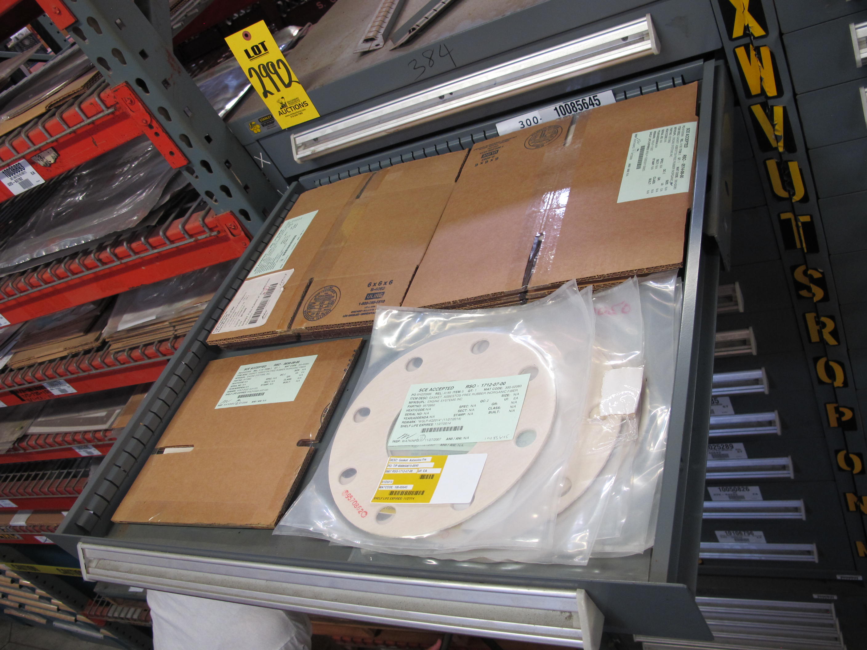 STANLEY VIDMAR HEAVY DUTY 12-DRAWER PARTS CABINET W/ CONTENTS (W-50) LOADING & HANDLING FEE $25-